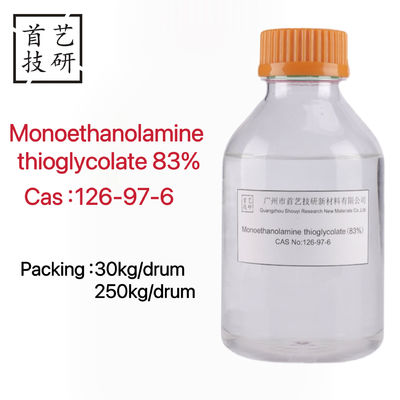 Olor característico Monoetanolamina tioglicótico líquido con fórmula molecular C4H11NO3S